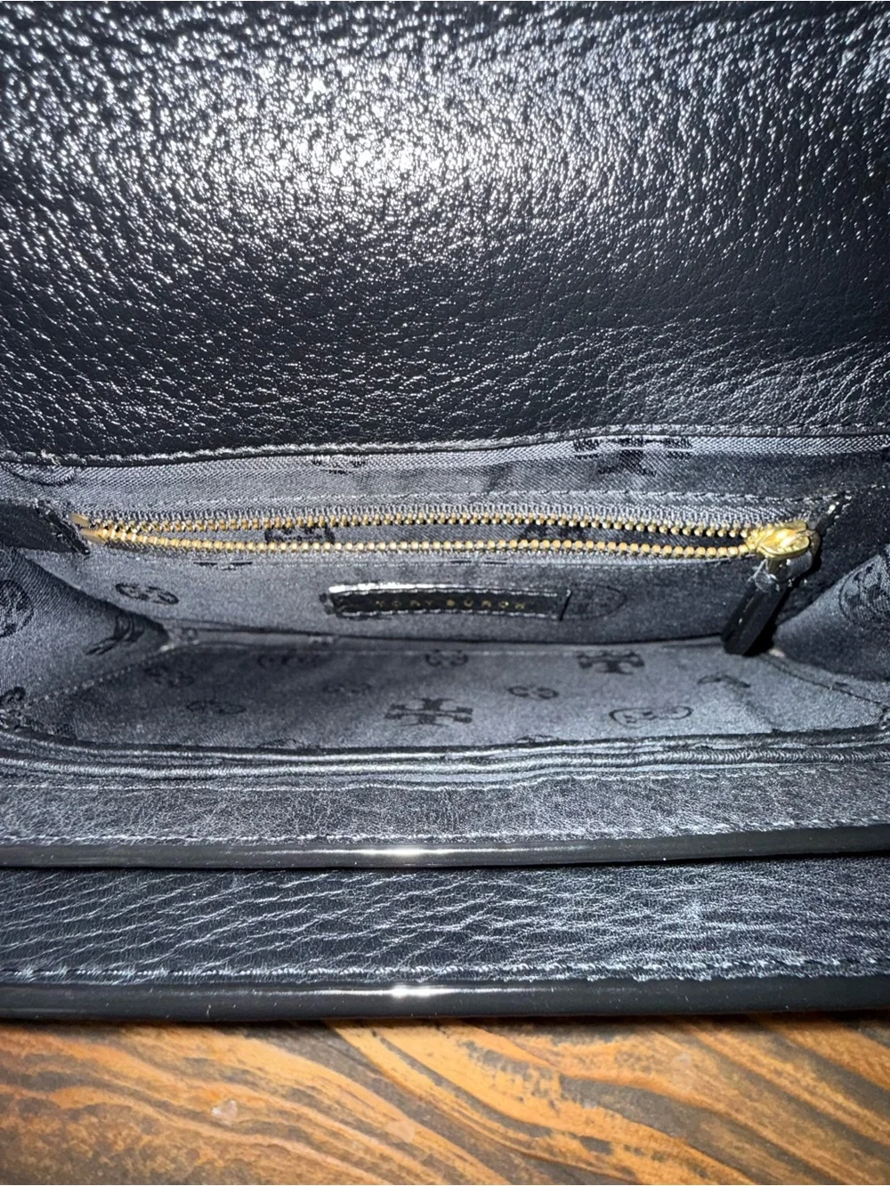 Tory Burch All-T Flap Crossbody – Black Pebbled Leather